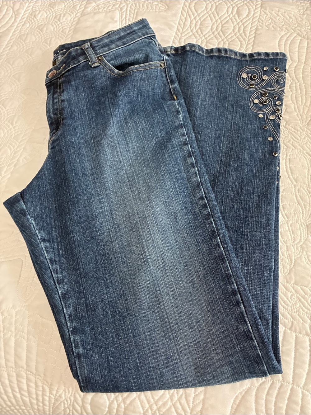 REBA Dark Blue Embellished Jeans